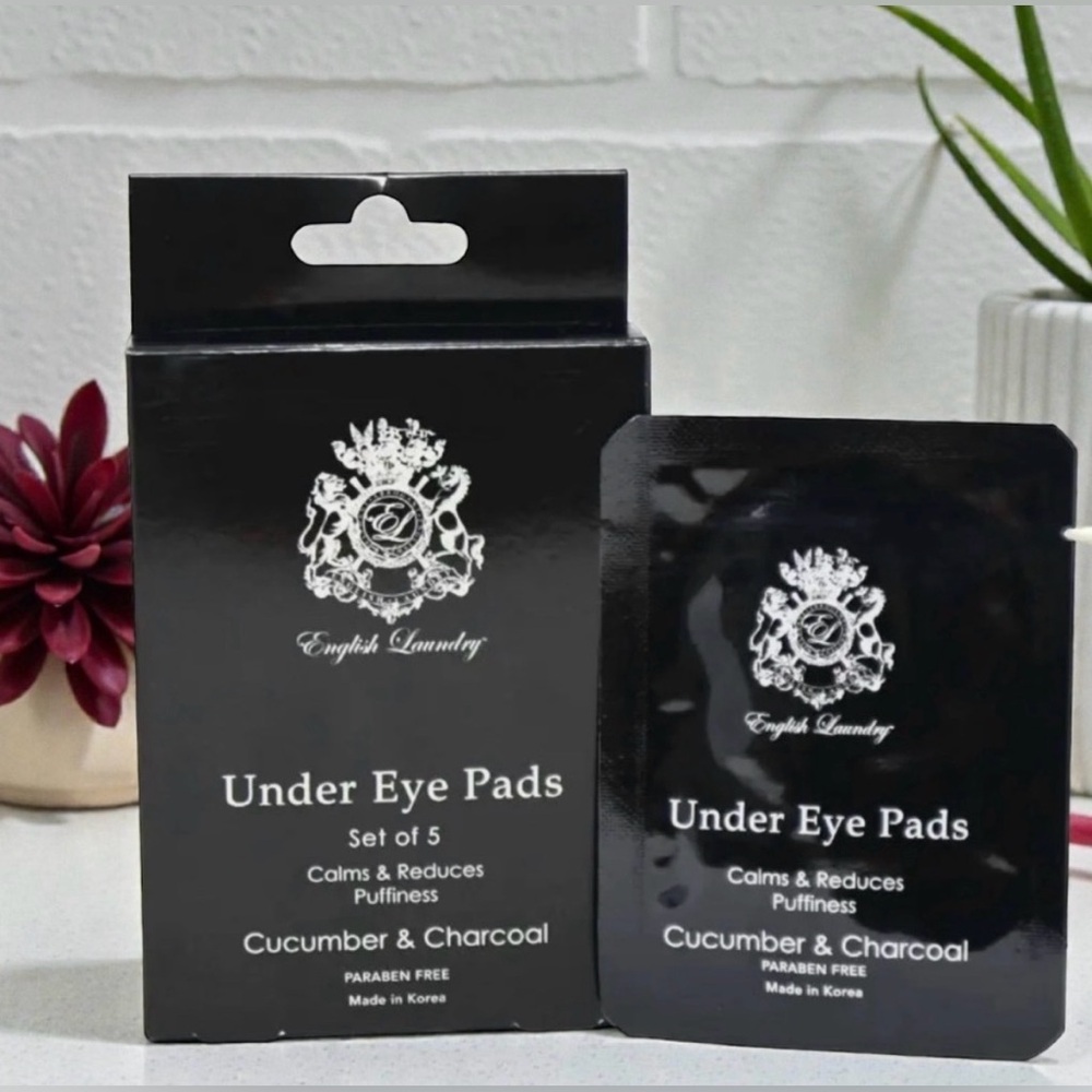 English Laundry Black Under Eye Pads - Cucumber & Charcoal SET OF 5